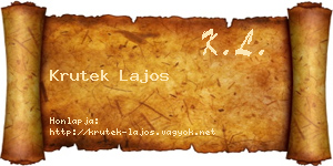 Krutek Lajos névjegykártya